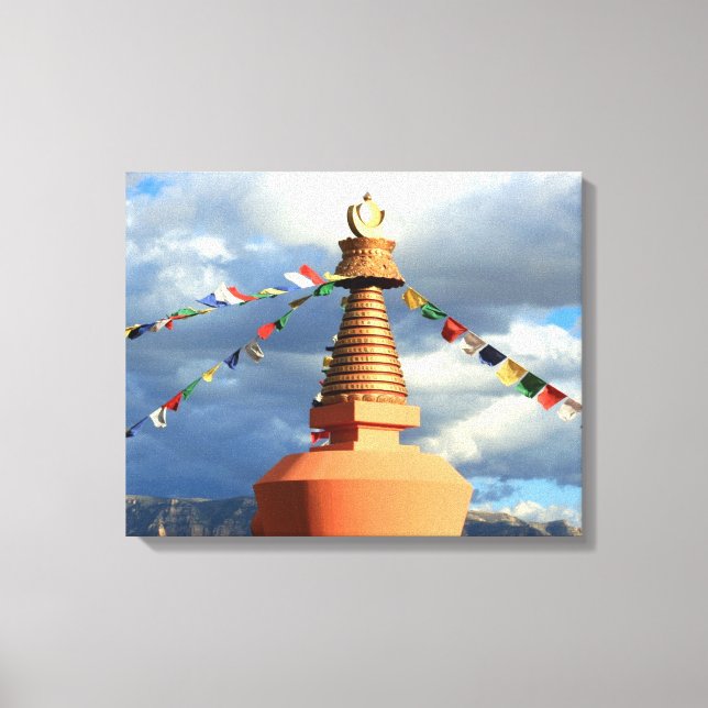 Lienzo Tela de Stupa budista envuelta (Anverso)