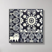 tela textil de flores florales azules vintage