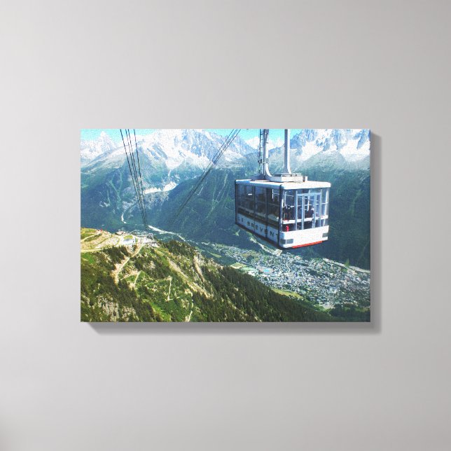Lienzo Teleférico sobre Chamonix, Francia (Anverso)