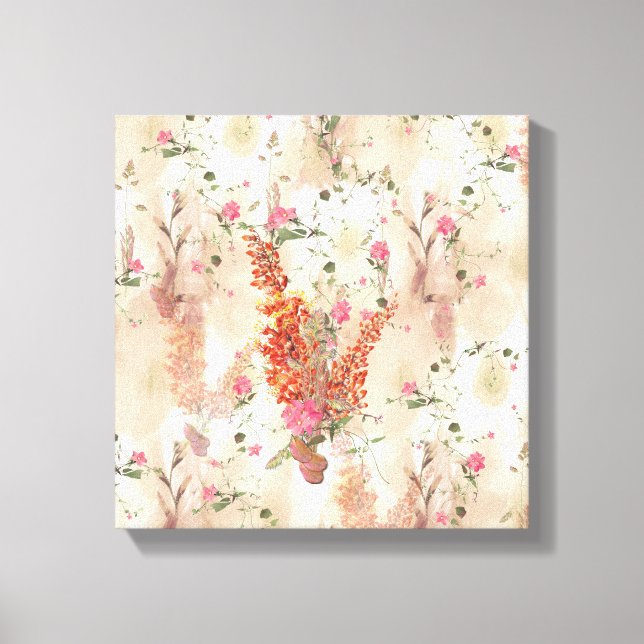 Lienzo Tema botánico elegante de tono neutro de otoño (Anverso)