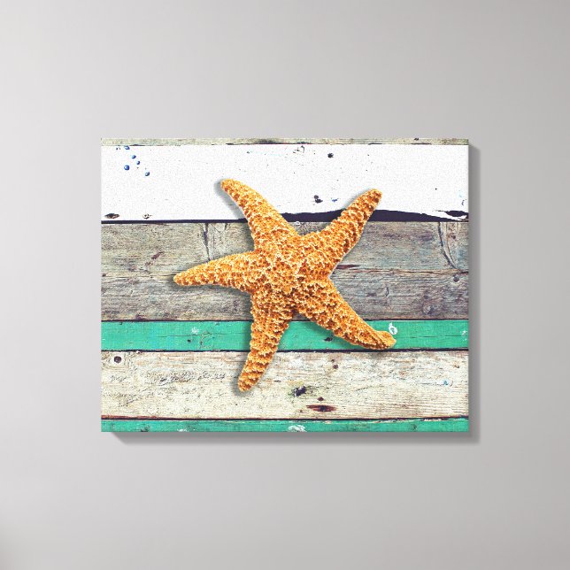 Lienzo Tema de la playa Starfish Boda Rustic (Anverso)