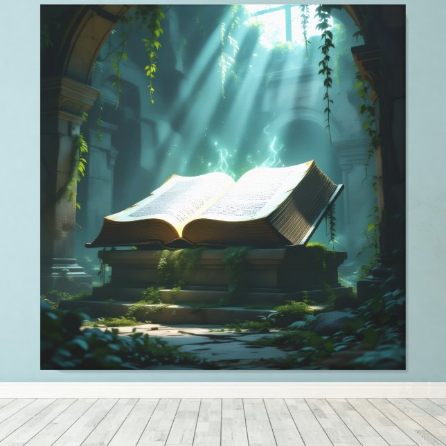 Lienzo Tempel des Wissens – Die ewige Bibliothek   (Insitu (piso de madera))