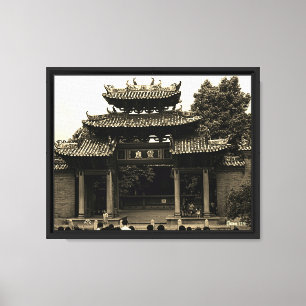 Lienzo Templo ancestral de Foshan, Cantón, China vintage