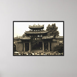 Lienzo Templo ancestral de Foshan Canton China vintage