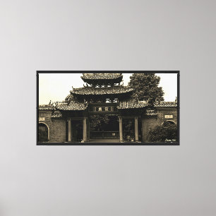 Lienzo Templo ancestral Vintage China Cantón Foshan