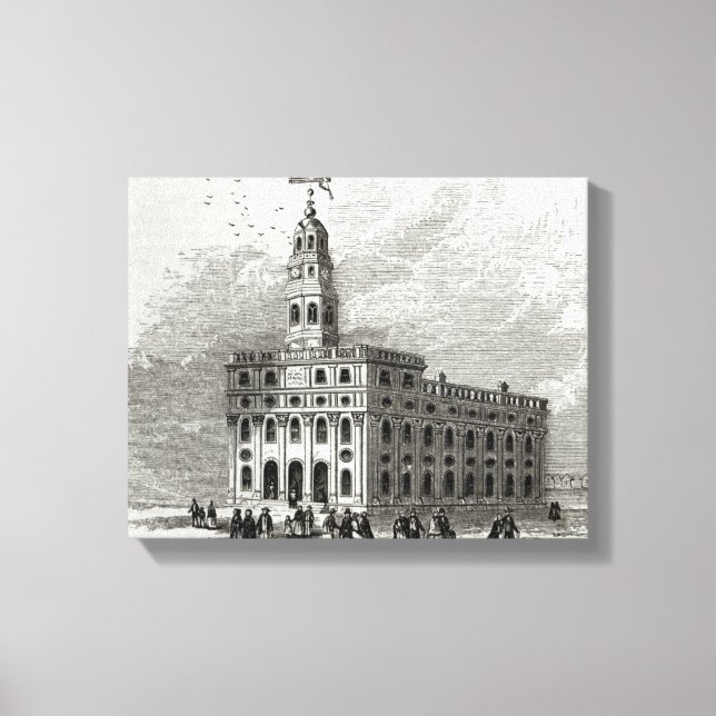 Lienzo Templo de Mormón en el lago Salt, 1854 (Anverso)