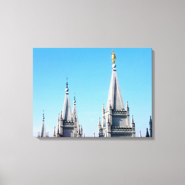 Lienzo templo de salt lake angel moroni mormon (Anverso)