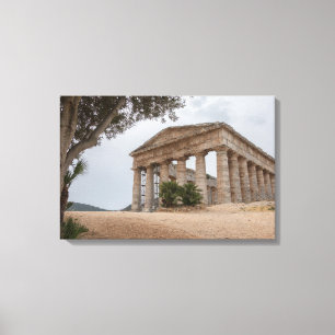 Lienzo Templo griego en Segesta, Sicilia