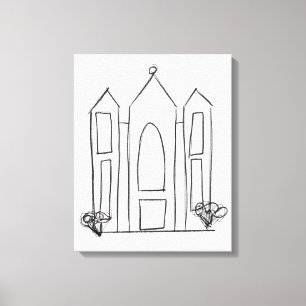 Lienzo Templo LDS Salt Lake City simple mormón moderno