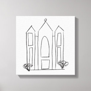 Lienzo Templo LDS Salt Lake City simple mormón moderno