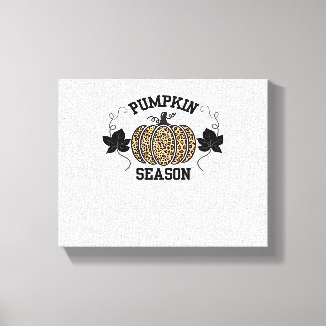 Lienzo Temporada de calabaza Cheetah Print Pumpkin Fall D (Anverso)