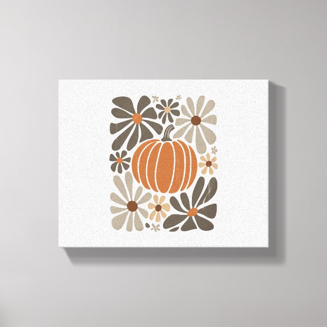 Lienzo Temporada de calabaza de la Caída Floral Boho (Anverso)