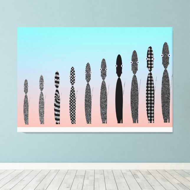 Lienzo Ten Crochet Cats Geometric Pattern  (Insitu (piso de madera))