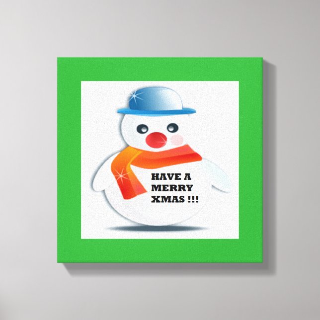 LIENZO "TENGAN UN FELIZ XMAS" SNOWMAN (Anverso)