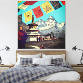 Lienzo Tengboche Monastery Everest View Artwork