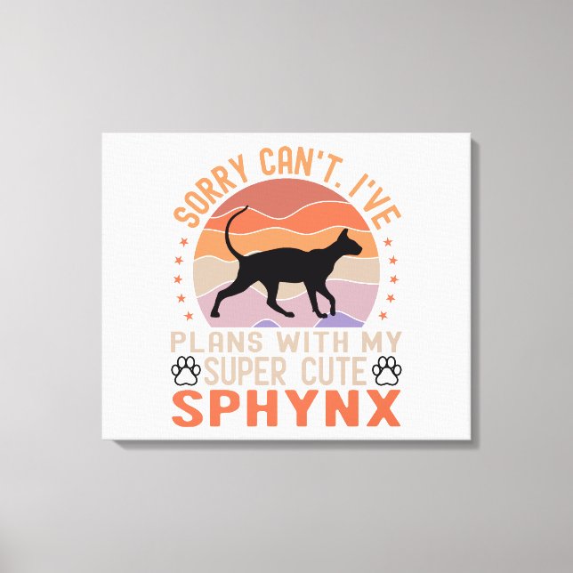 Lienzo Tengo planes con mi gato Sphynx (Anverso)