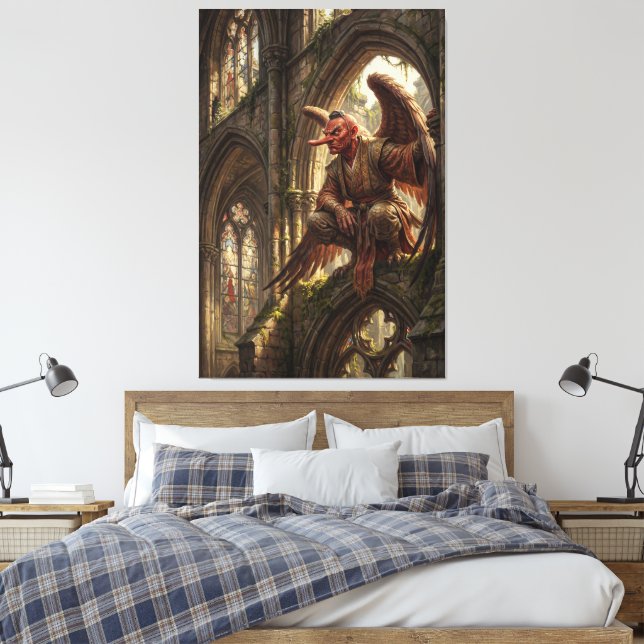 Lienzo Tengu Posado en la Catedral en Ruinas (Insitu(Dormitorio))