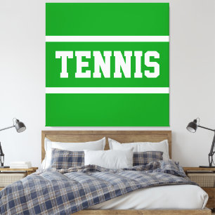 Lienzo TENIS Diversión Atlética Rayas Blancas y Verdes Br