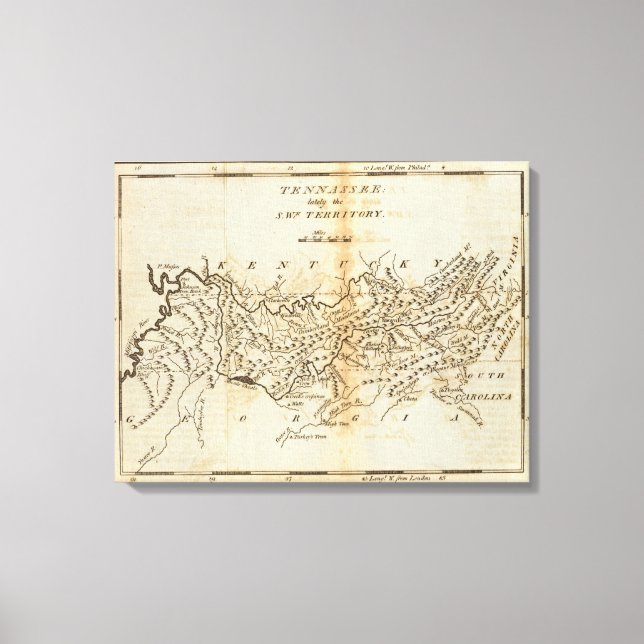 Lienzo Tennassee últimamente el territorio suroeste (Anverso)