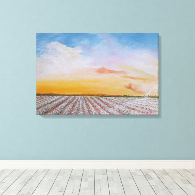 Lienzo Tennessee Cotton Field Canvas Print (Insitu (piso de madera))