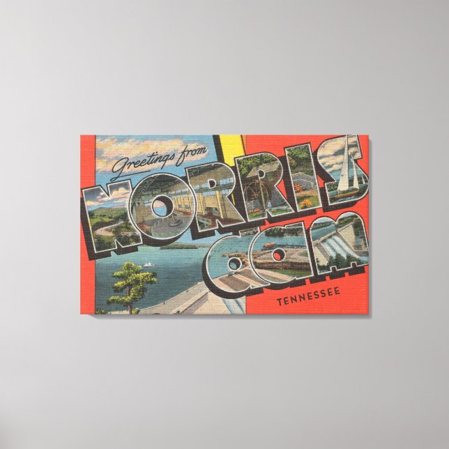 Lienzo Tennessee - Represa Norris - Escenas de letras gra (Anverso)