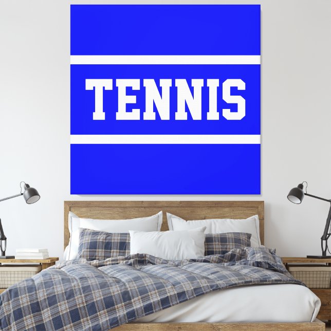 Lienzo TENNIS Athletic Bright Blue White Stripes (Insitu(Dormitorio))