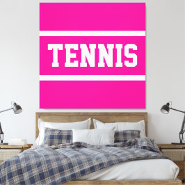 Lienzo TENNIS Athletic Bright Pretty Pink White Stripes