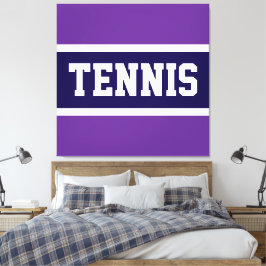 Lienzo TENNIS Athletic Navy Blue Purple White Stripes