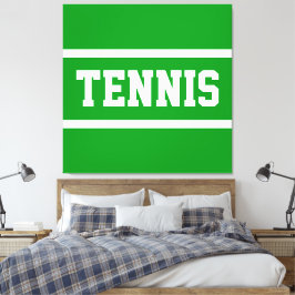 Lienzo TENNIS Fun Athletic Bright Green White Stripes