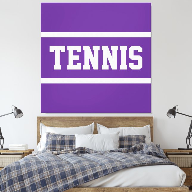 Lienzo TENNIS Fun Athletic Royal Purple White Stripes (Insitu(Dormitorio))