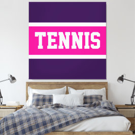 Lienzo TENNIS Fun Bold Athletic Purple Pink White Stripes