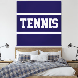 Lienzo TENNIS Sporty Athletic Navy Blue White Stripes