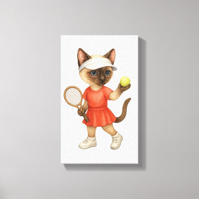 Lienzo Tennis Themed for Cat Lovers  (Anverso)