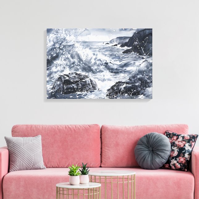 Lienzo Tentación en la costa galesa (Insitu (Sala de estar))