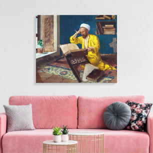 Lienzo Teólogo islámico con Corán Osman Hamdi Bey