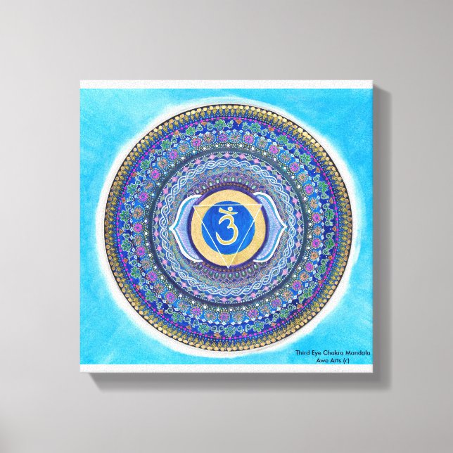 Lienzo Tercer Ojo Chakra Mandala Canvas Art (Anverso)