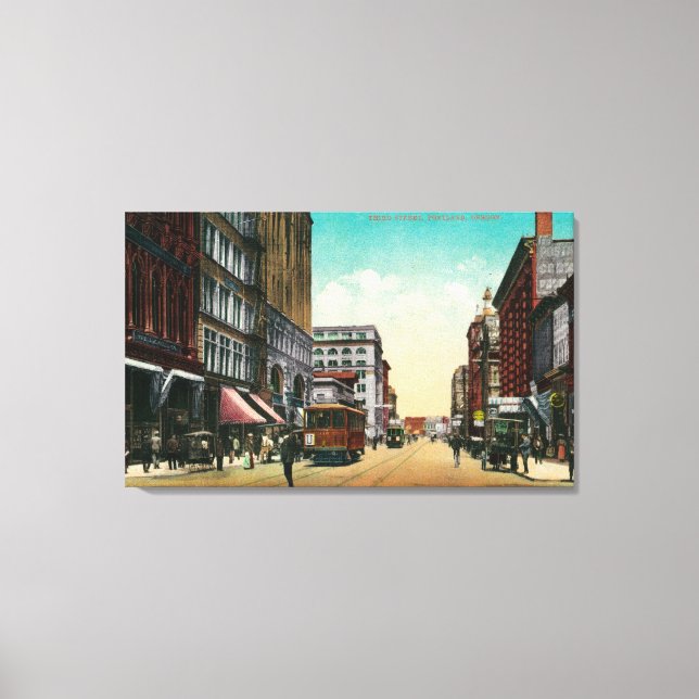 Lienzo Tercera calle de Portland, Oregón (Anverso)