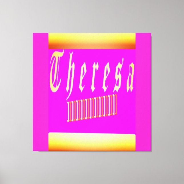 Lienzo Teresa diseño impactante rosa y poster de oro meta (Anverso)
