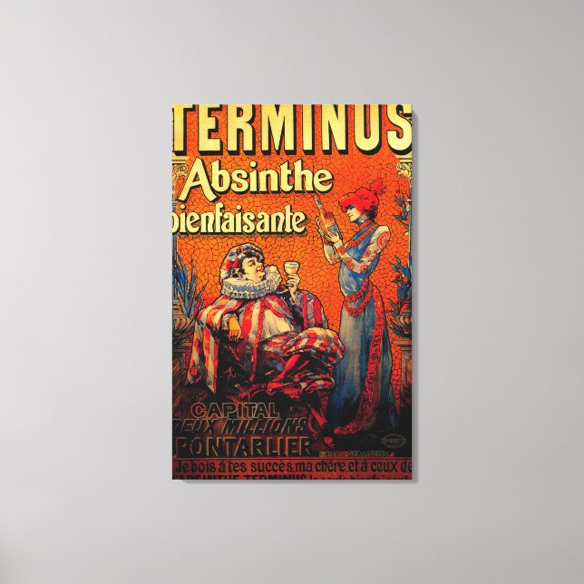 Lienzo Terminus Absinthe Vintage PosterEurope