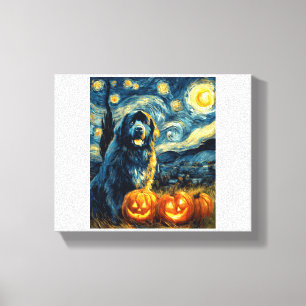 Lienzo Terranova Newfie Perro Lindo Halloween Jack O Lant
