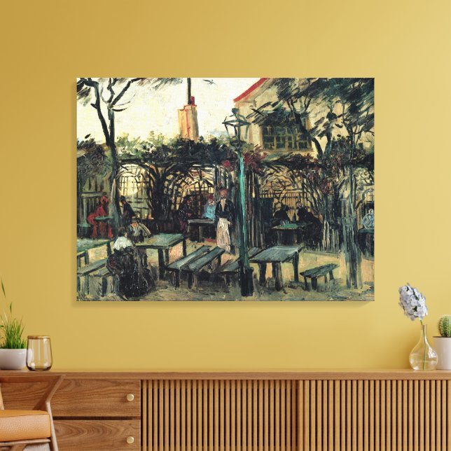 Lienzo Terraza de un café, Montmartre por Vincent van Gog (Insitu (Sala de estar))
