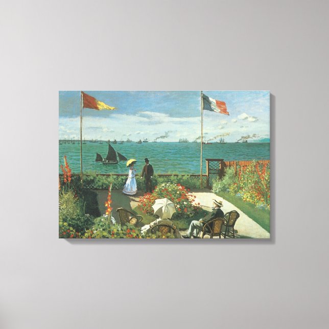 Lienzo Terraza junto al mar de Claude Monet (Anverso)