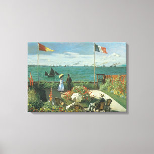 Lienzo Terraza junto al mar por Claude Monet