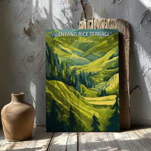 Lienzo Terrazas de arroz de Yuanyang China Póster de viaj