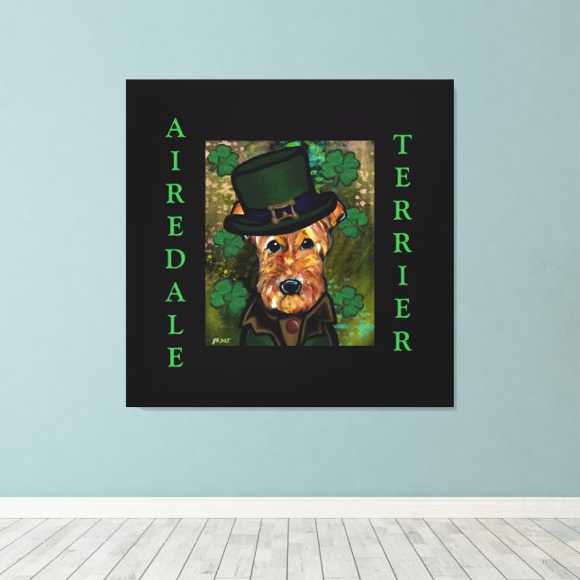 LIENZO TERRIER AIREDALE   (Insitu (piso de madera))