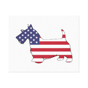 Lienzo Terrier escocés - "bandera americana "