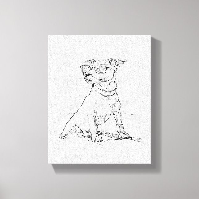 Lienzo Terrier Jack Russell  (Anverso)