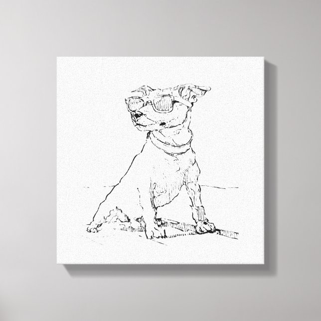 Lienzo Terrier Jack Russell  (Anverso)