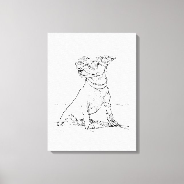 Lienzo Terrier Jack Russell  (Anverso)