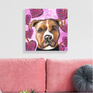 LIENZO TERRIER STAFFORDSHIRE AMERICANO       